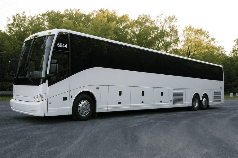 exterior of Charter Bus Rental Alexandria coach bus